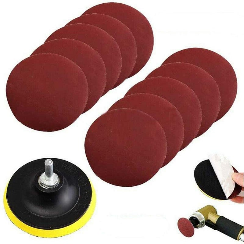 Wixine 1Set 4'' Sanding Disc Sandpaper Hook Loop 1000 Grit + Drill Adapter + Backer Pad - Image 3